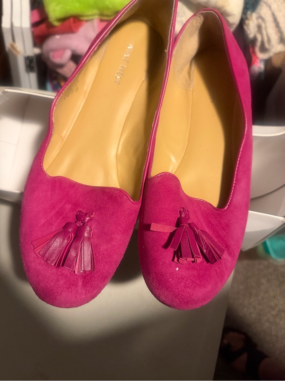 Nine West Hot Pink Suede Ballet Fla